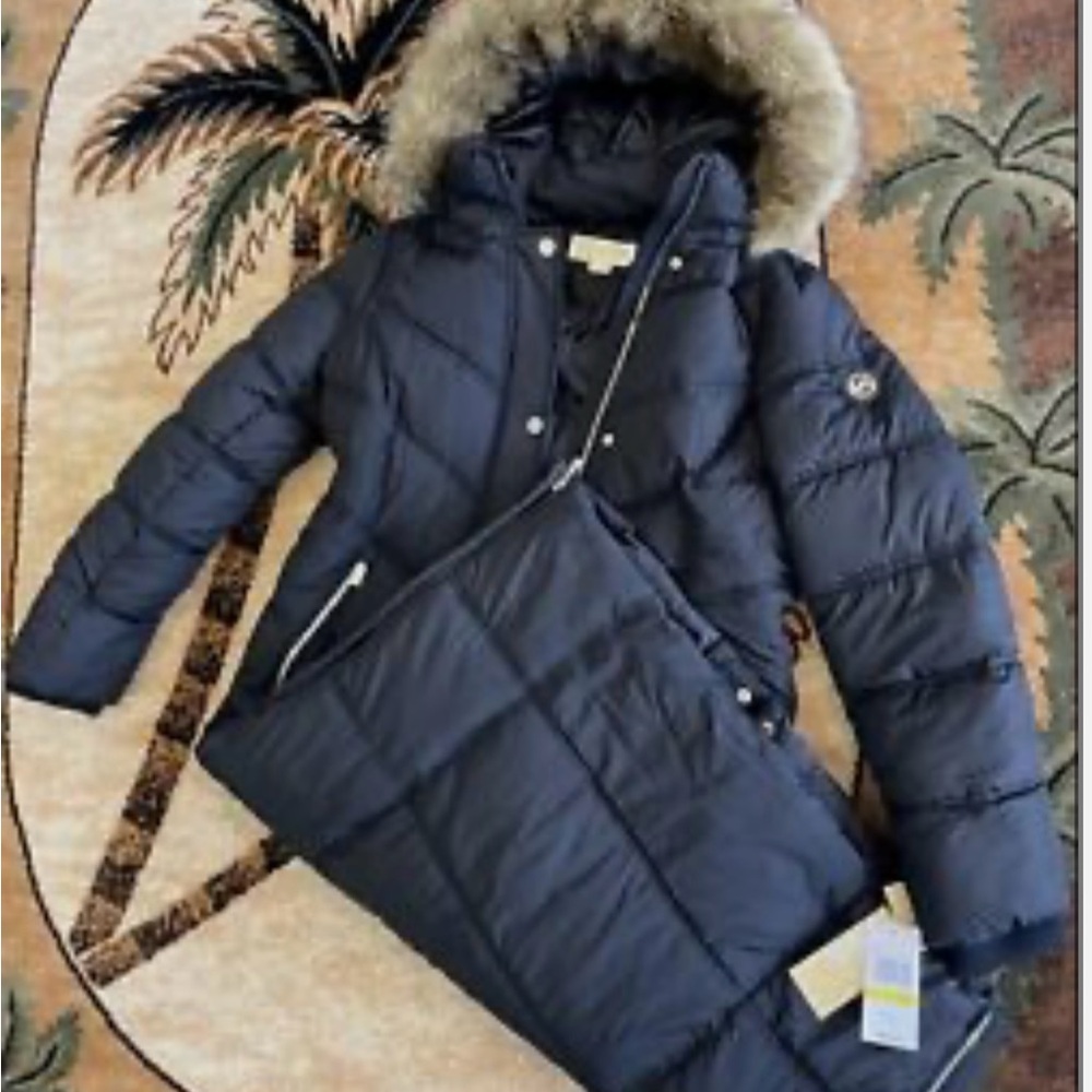 Michael Kors Black Puffer Coat with Fur Hood